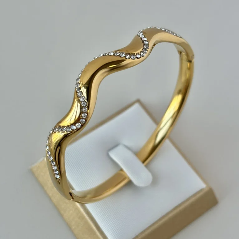 Βραχιόλι από Ανοξείδωτο Ατσάλι Επιχρυσωμένο 18Κ και Ζιρκόνια