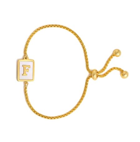 Βραχιόλι "F" μονόγραμμα Επιχρυσωμένο 18Κ