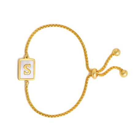 Βραχιόλι "S" μονόγραμμα Επιχρυσωμένο 18Κ