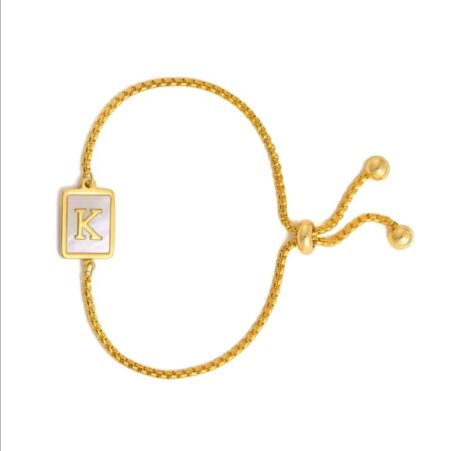 Βραχιόλι "Κ" μονόγραμμα Επιχρυσωμένο 18Κ