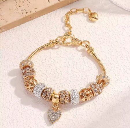 Bραχιόλι με Charms χειροποίητο Επιχρυσωμένο 14Κ Ανοξείδωτο Ατσάλι και Ζιργκόν