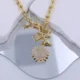 Κολιέ "ΗΛΙΟΣ" Επιχρυσωμένο με Μενταγιόν & Statement Αλυσίδα