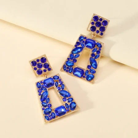 Σκουλαρίκια σε Μπλέ απόχρωση και Γεωμετρικά Σχέδια