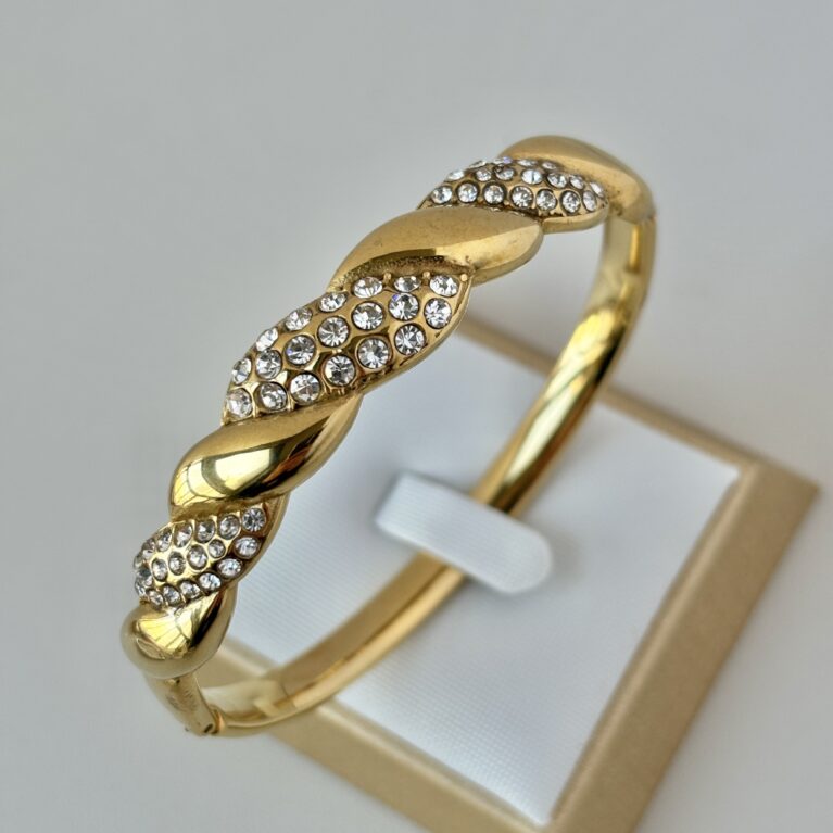 Βραχιόλι από Ανοξείδωτο Ατσάλι Επιχρυσωμένο με 18Κ με Ζιρκόν