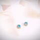 Σκουλαρίκια μικρά Ασημένια 925 Επιχρυσωμένα με πέτρα Ζιργκόν γαλάζια