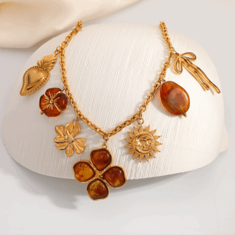 Κολιέ από Ανοξείδωτο Ατσάλι Επιχρυσωμένο με 18Κ αληθινού χρυσού